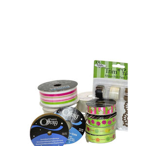 Offray Arts & Crafts Ribbon Spools One Size Green Pink